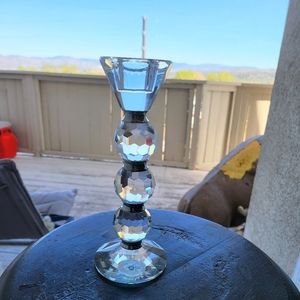 Shannon Faceted Crystal Candle Holder